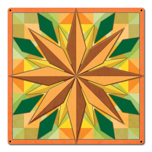 8 Point Star Orange 18 x 18 Custom Shape