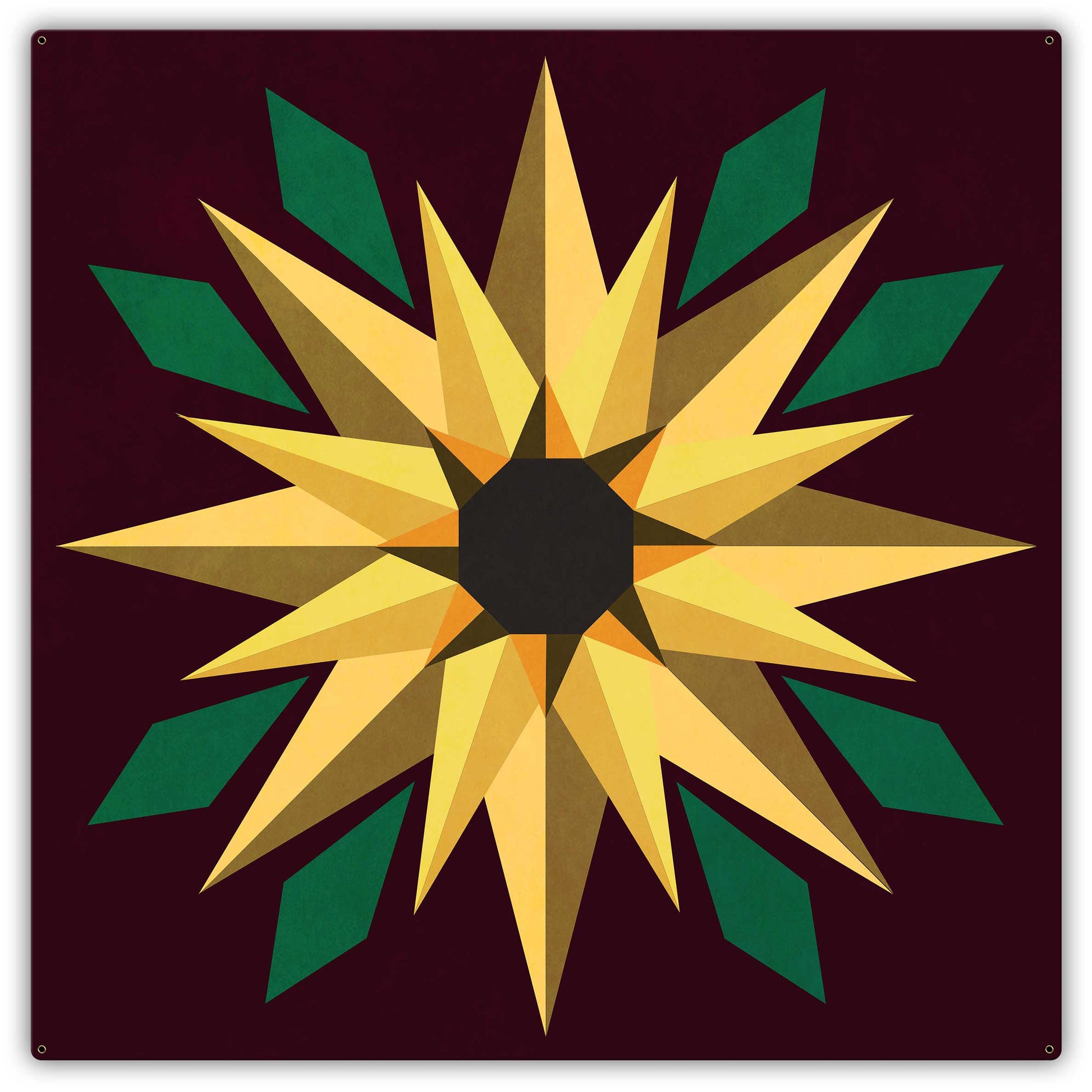 Sunflower Burgundy Background 42 x 42 Custom Shape