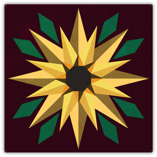 Sunflower Burgundy Background 42 x 42 Custom Shape
