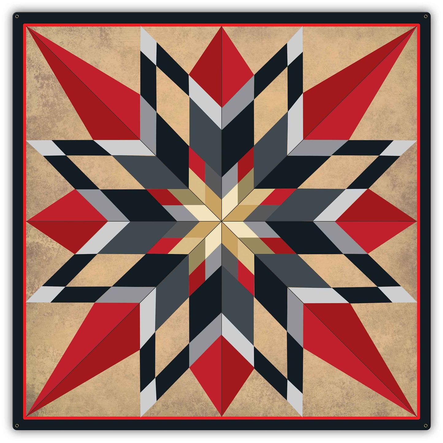 16 Point Star Red 42 x 42 Custom Shape