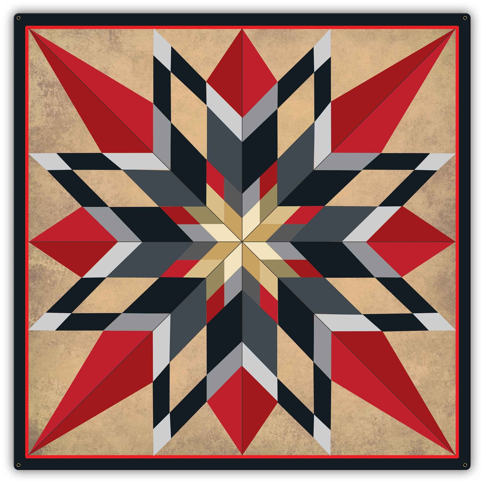 16 Point Star Red 42 x 42 Custom Shape