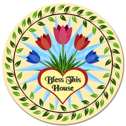 Tulips Hex Sign 14 x 14 Round