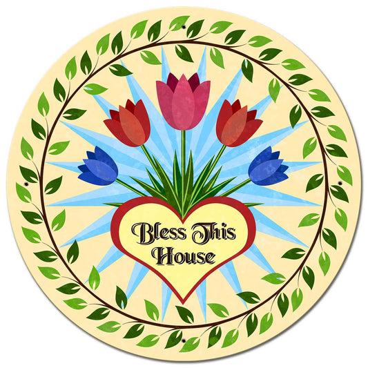 Tulips Hex Sign 28 x 28 Round