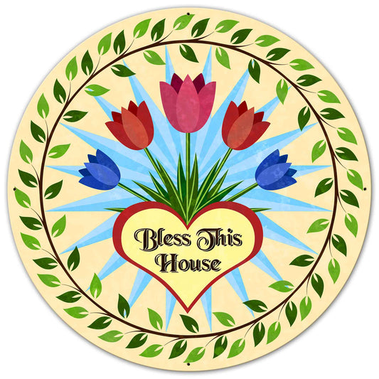 Tulips Hex Sign 36 x 36 Custom Shape