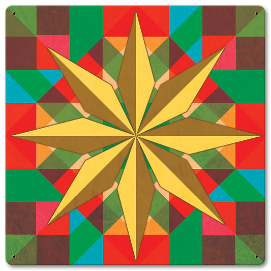 8 Squares Star 12 x 12 Satin