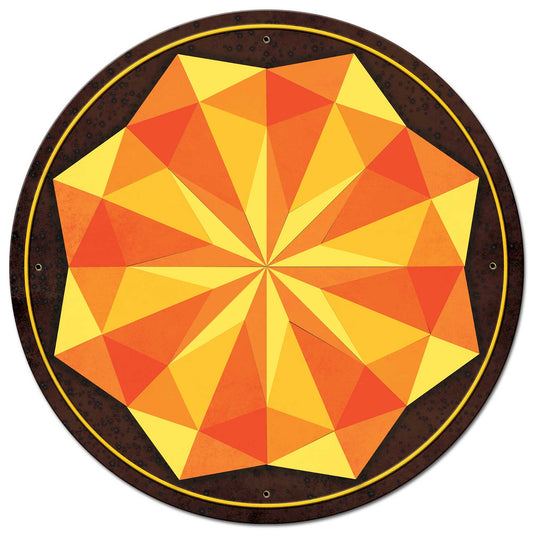 8 Point Star Orange 28 x 28 Round