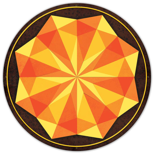 8 Point Star Orange 36 x 36 Custom Shape