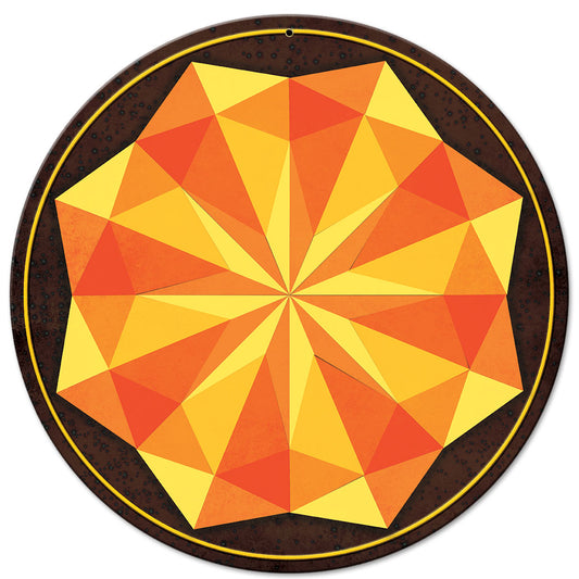 8 Point Star Orange 14 x 14 Round