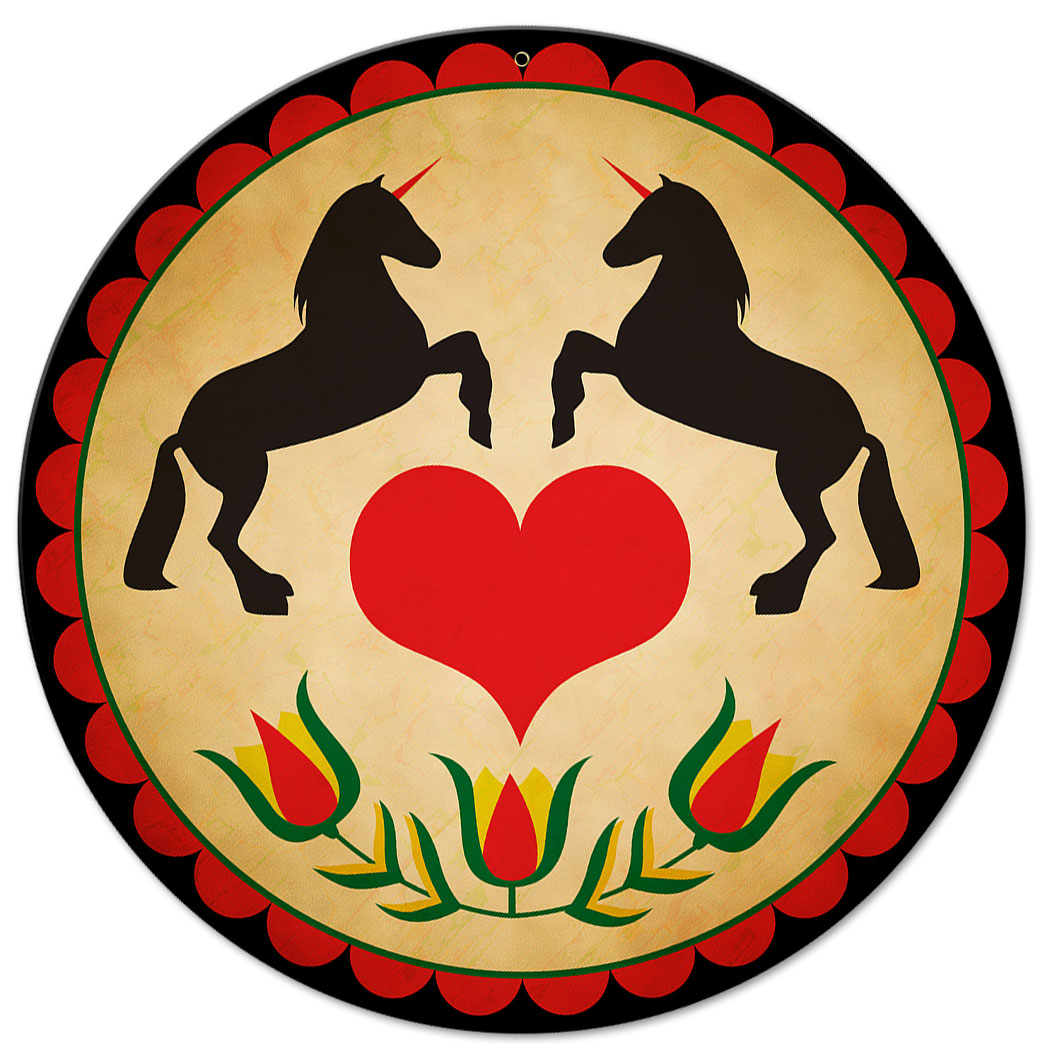 Unicorn Hex Sign 14 x 14 Round