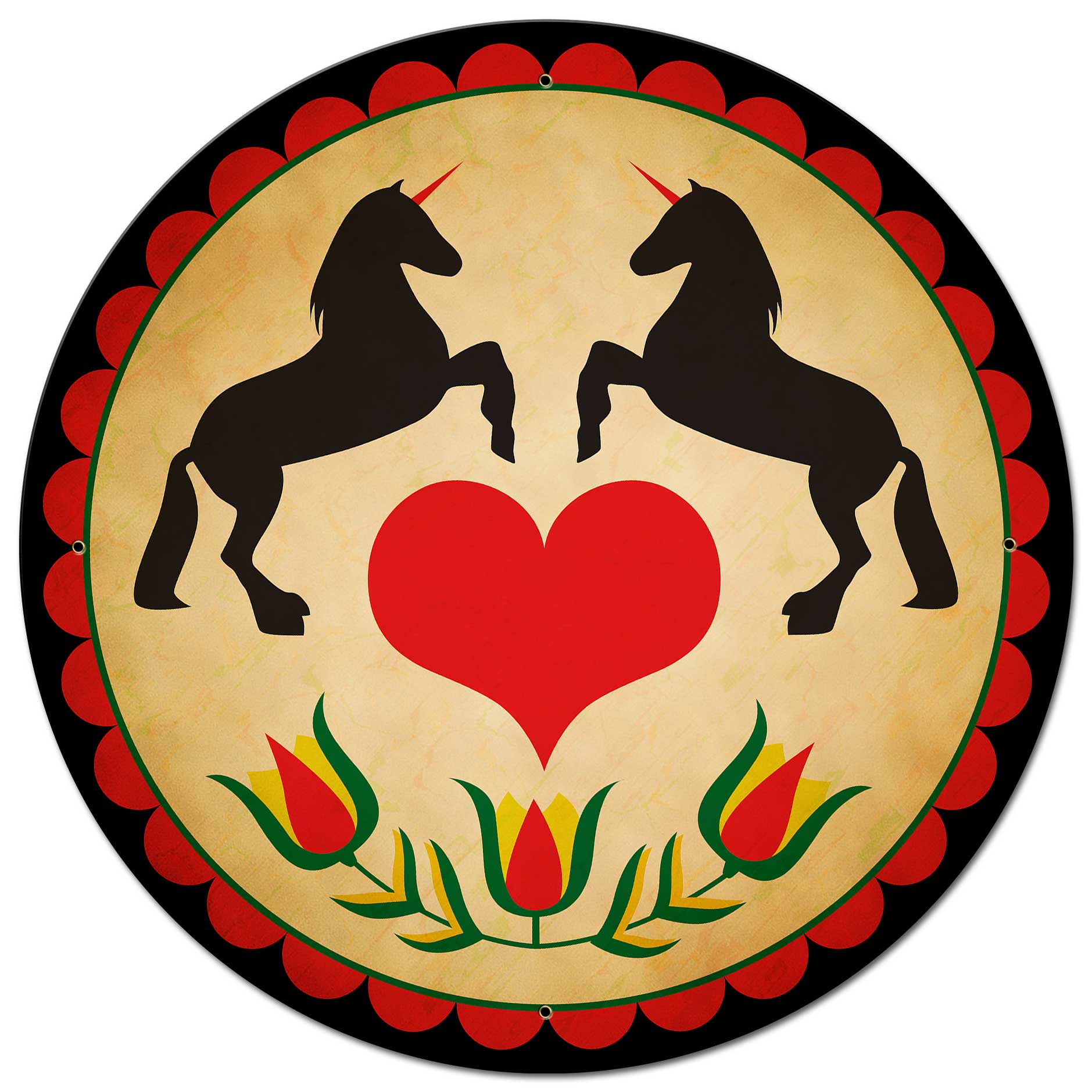 Unicorn Hex Sign 28 x 28 Round