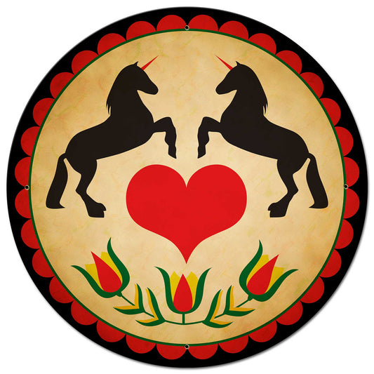 Unicorn Hex Sign 28 x 28 Round