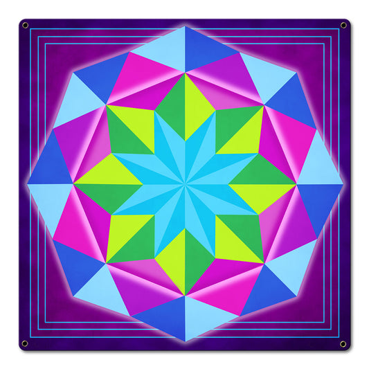 8 Point Quilt Magenta 18 x 18 Custom Shape