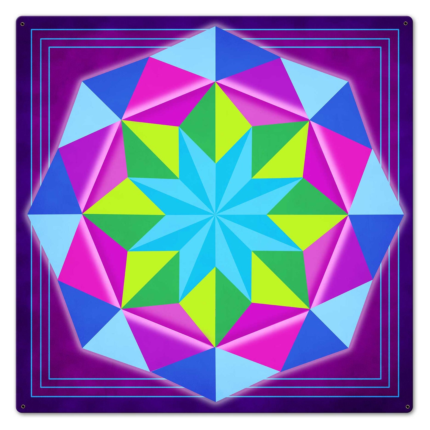 8 Point Quilt Magenta 24 x 24 Custom Shape