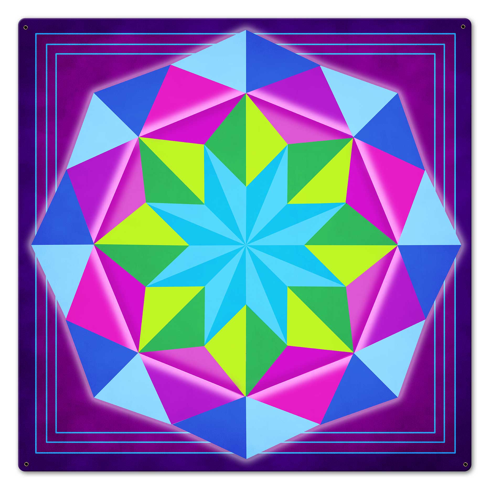 8 Point Quilt Magenta 24 x 24 Custom Shape