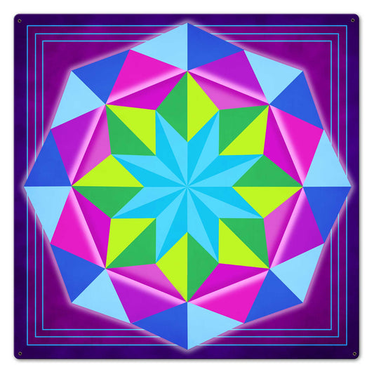 8 Point Quilt Magenta 24 x 24 Custom Shape