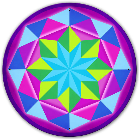 8 Point Quilt Magenta 28 x 28 Round