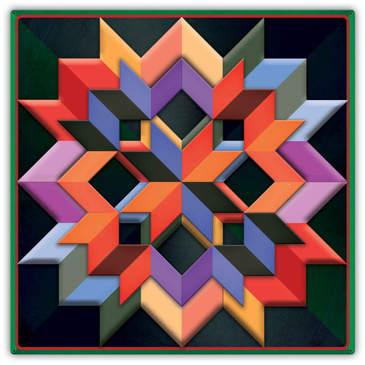 Box Pattern Green Dark Background 42 x 42 Custom Shape