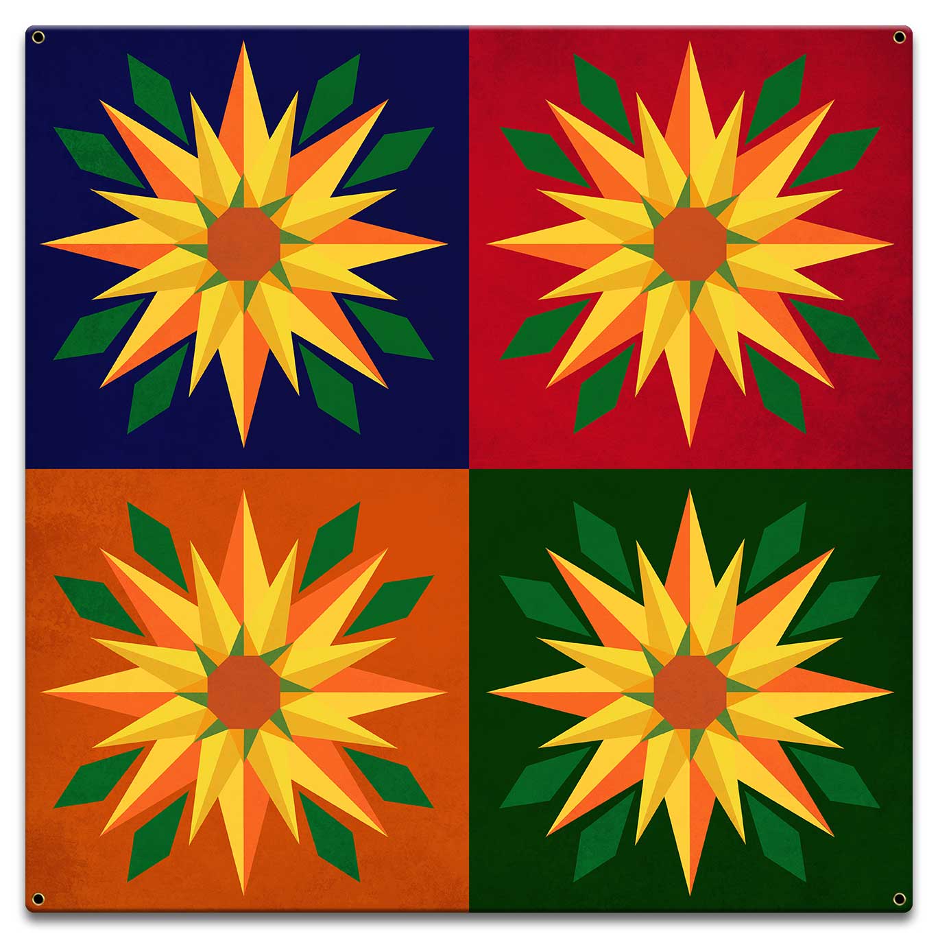 Sunflowers 4-up 18 x 18 Custom Shape