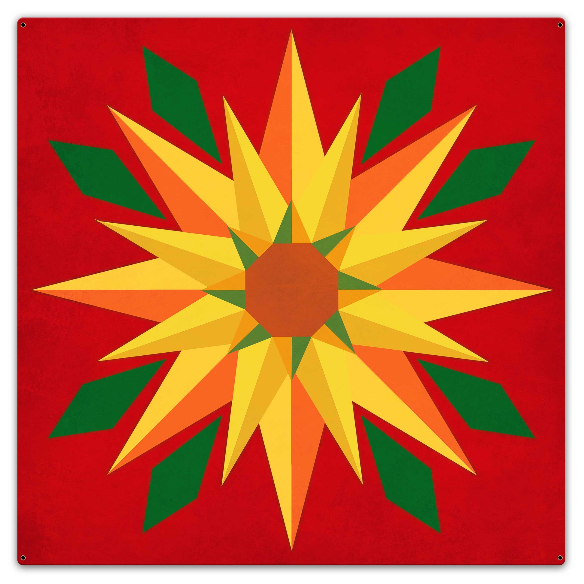 Sunflower Red Background 36 x 36 Custom Shape