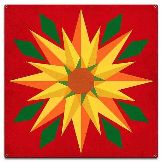 Sunflower Red Background 18 x 18 Custom Shape