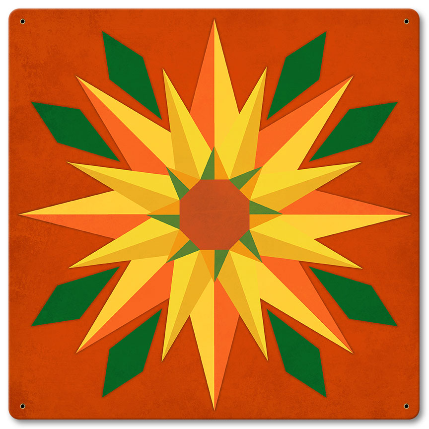 Sunflower Orange Background 12 x 12 Satin