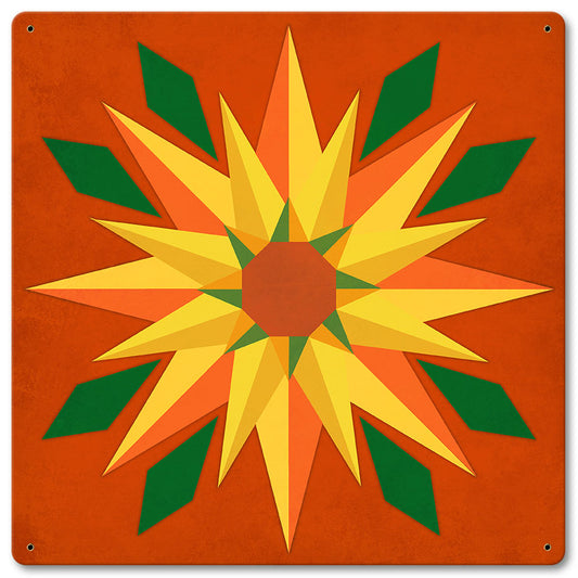 Sunflower Orange Background 12 x 12 Satin