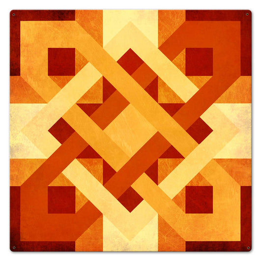 Barn Quilt Orange Yellow 24 x 24 Custom Shape