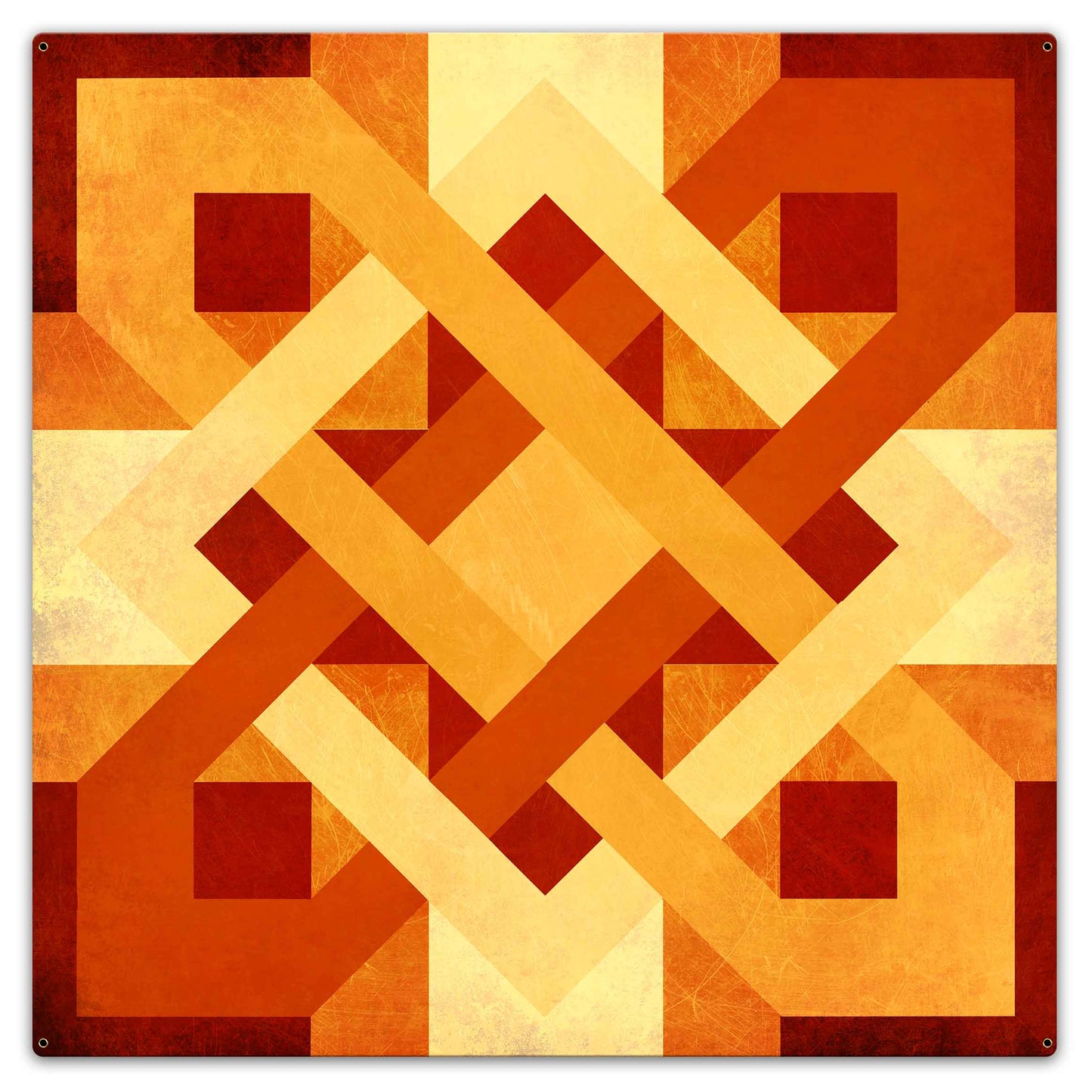 Barn Quilt Orange Yellow 36 x 36 Custom Shape