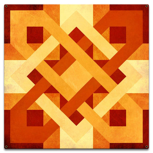 Barn Quilt Orange Yellow 18 x 18 Custom Shape