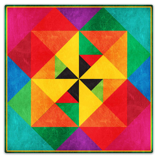 Colorful Pinwheel 36 x 36 Custom Shape