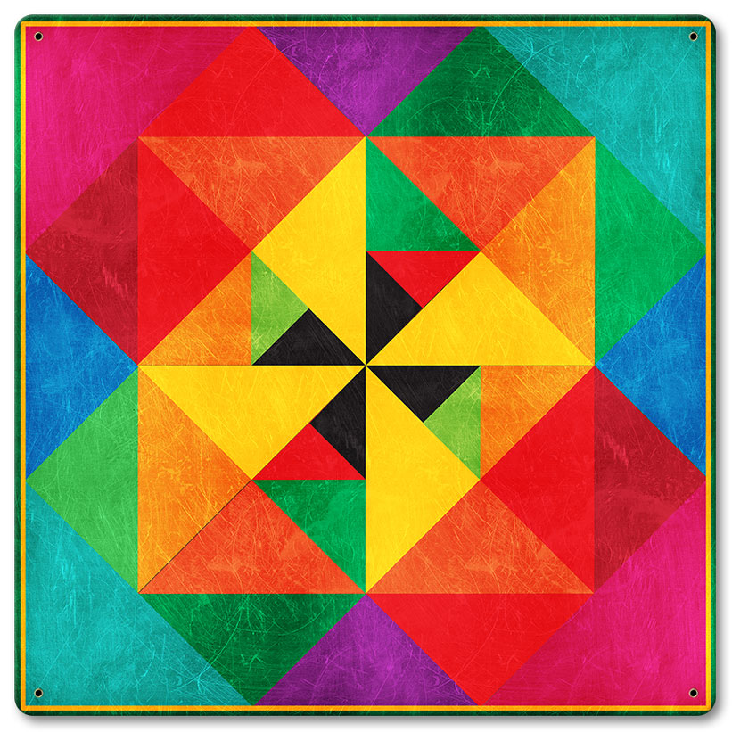 Colorful Pinwheel 12 x 12 Satin