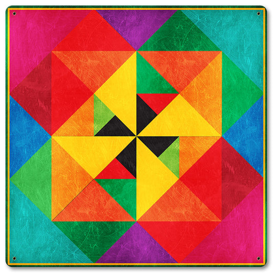 Colorful Pinwheel 12 x 12 Satin