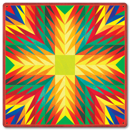 Triangle Quilt Navajo Style 12 x 12 Satin