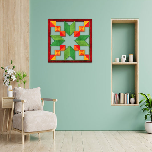 Stepping Stones Cut-out Orange Green 18 x 18 Custom Shape