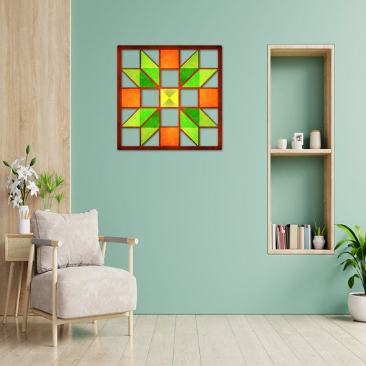 Sisters Choice Brown Green Orange 18 x 18 Custom Shape