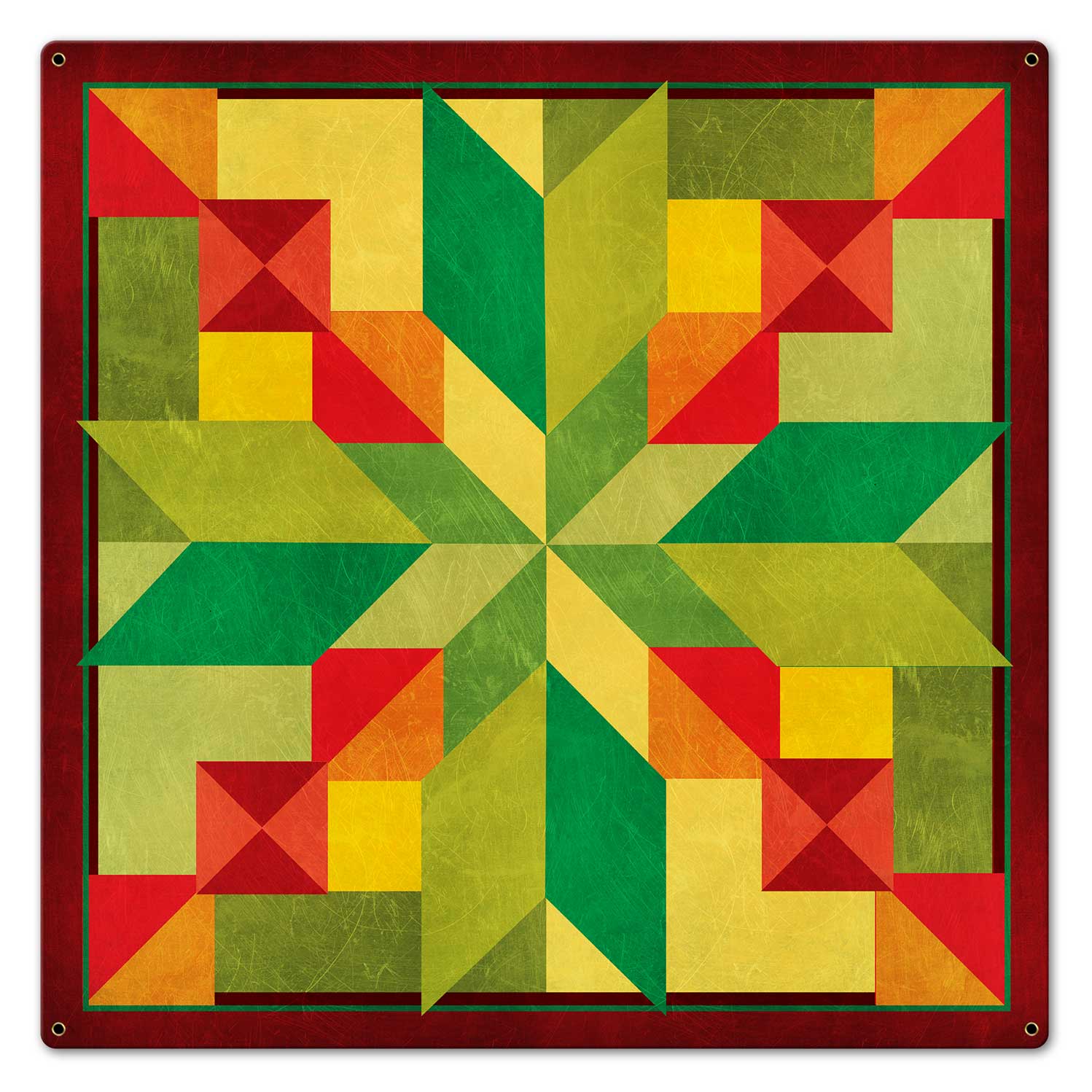 STEPPING STONES GREEN ORANGE 24 x 24 Custom Shape