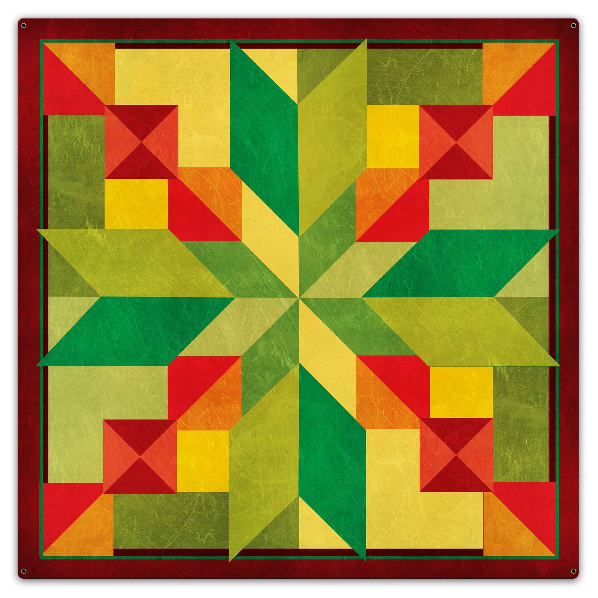 STEPPING STONES GREEN ORANGE 36 x 36 Custom Shape