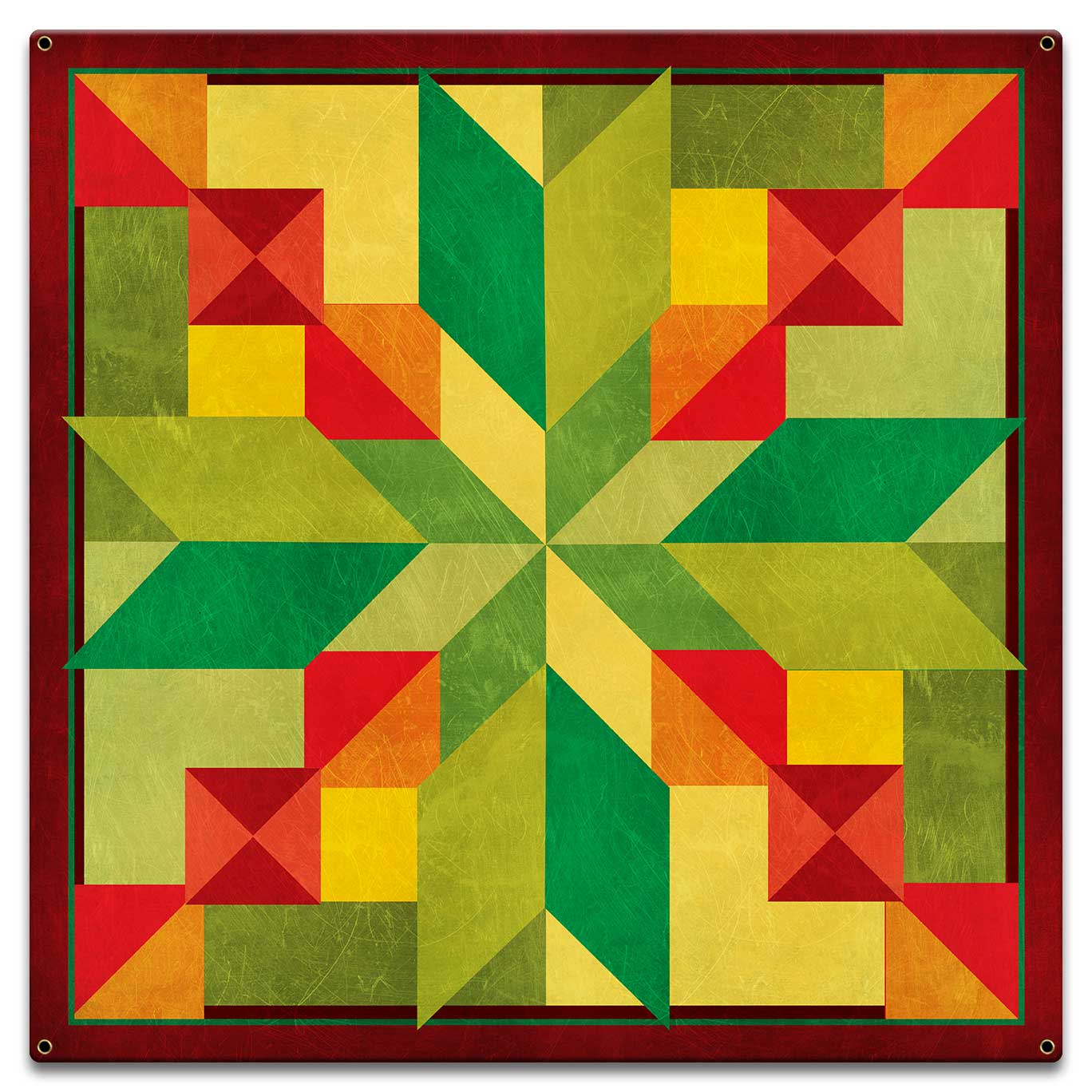 STEPPING STONES GREEN ORANGE 18 x 18 Custom Shape