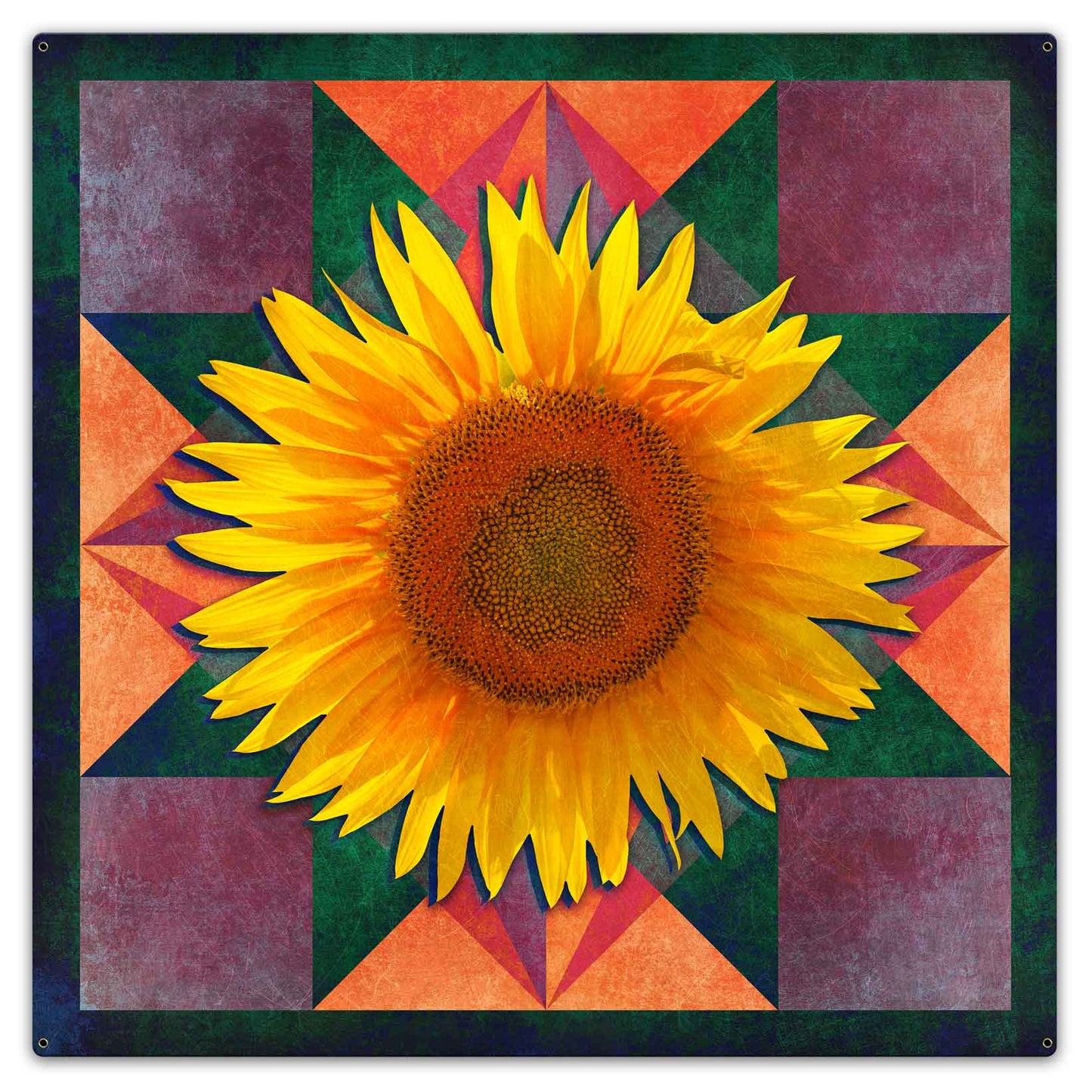 Sunflower Four Corners 36 x 36 Custom Shape