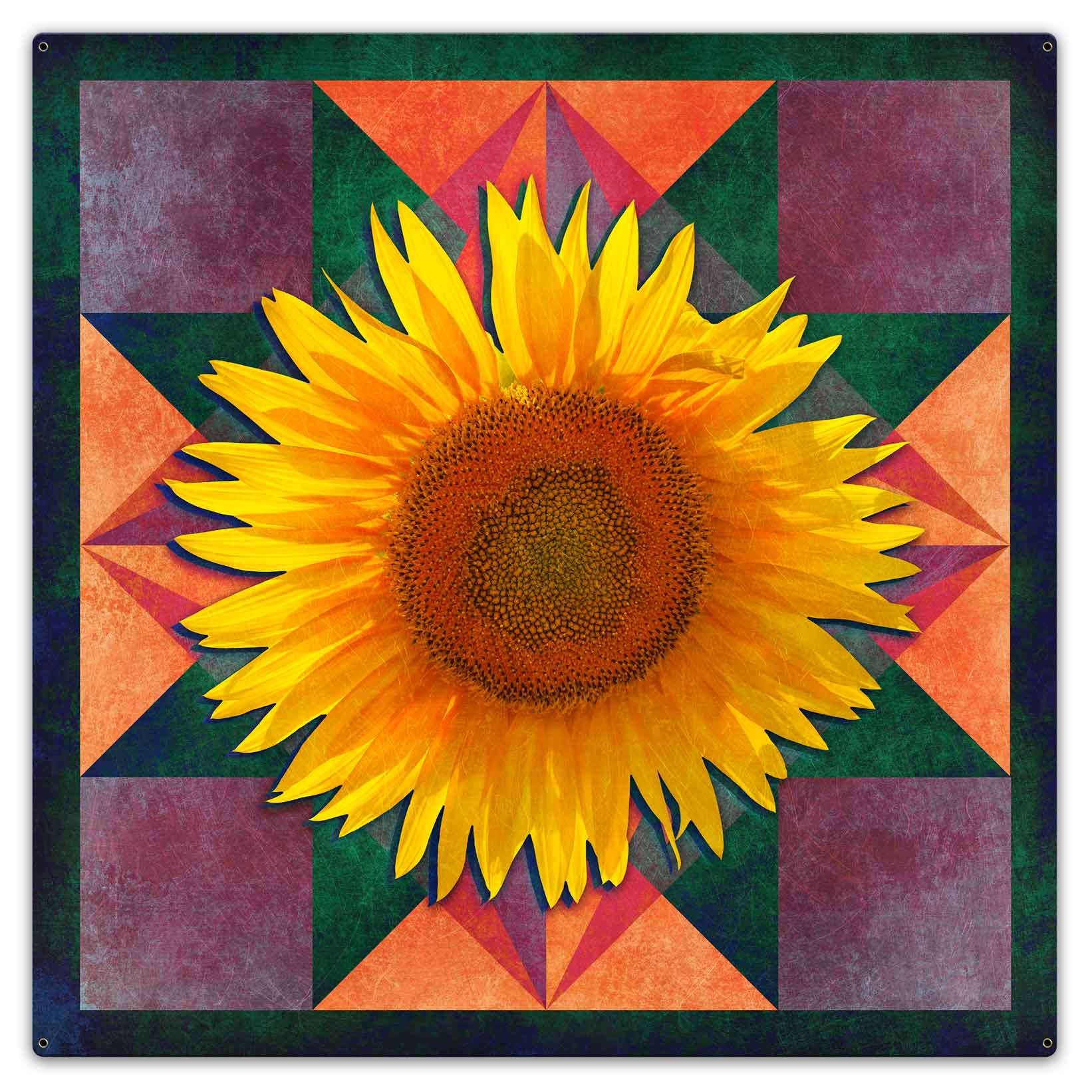Sunflower Four Corners 36 x 36 Custom Shape