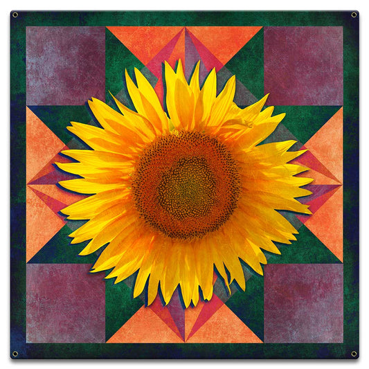 Sunflower Four Corners 18 x 18 Custom Shape