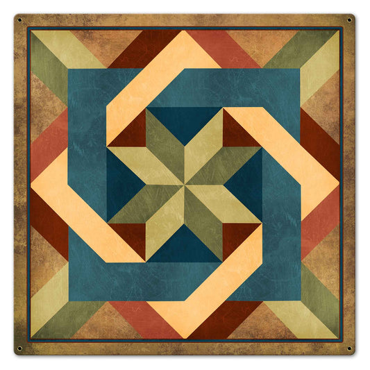 Box In Box Earth tones 24 x 24 Custom Shape