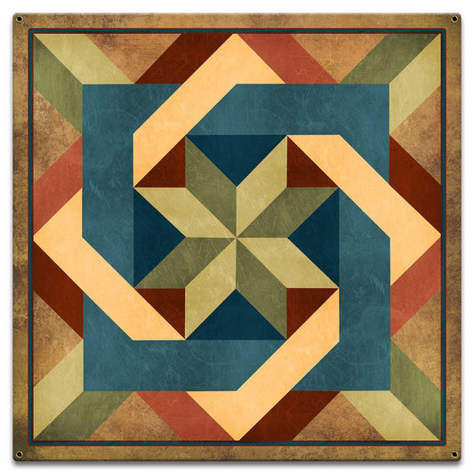 Box In Box Earth tones 18 x 18 Custom Shape