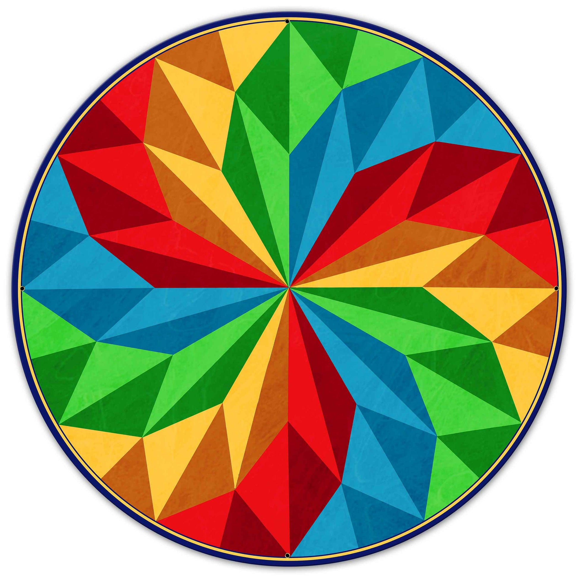 Pinwheel Blue Green Yellow Red 36 x 36 Custom Shape