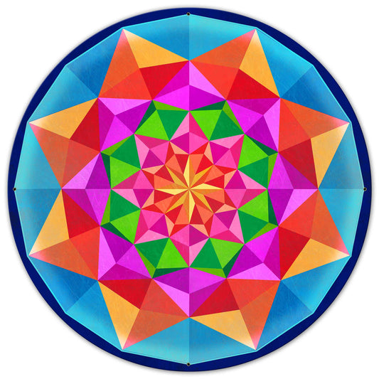 Arabesque Quilt Blue 36 x 36 Custom Shape