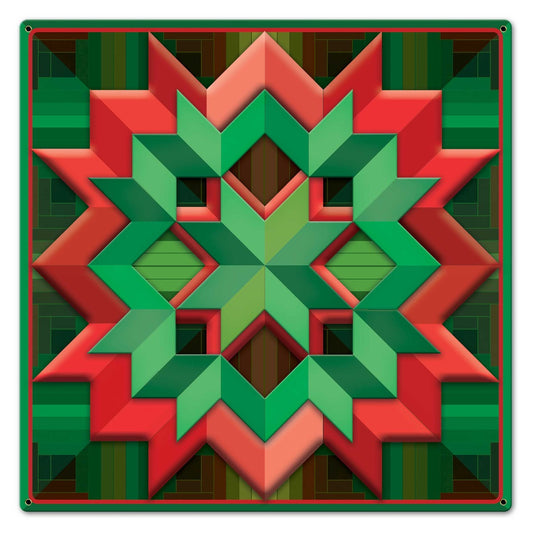 Christmas Colored Box Quilt 24 x 24 Custom Shape