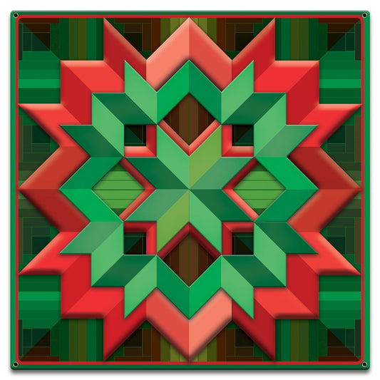 Christmas Colored Box Quilt 18 x 18 Custom Shape