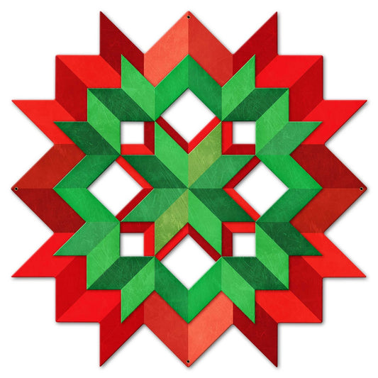 Christmas Quilt Wreath Cutout 36 x 36 Custom Shape