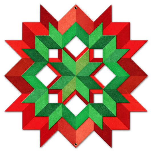 Christmas Quilt Wreath Cutout 18 x 18 Custom Shape