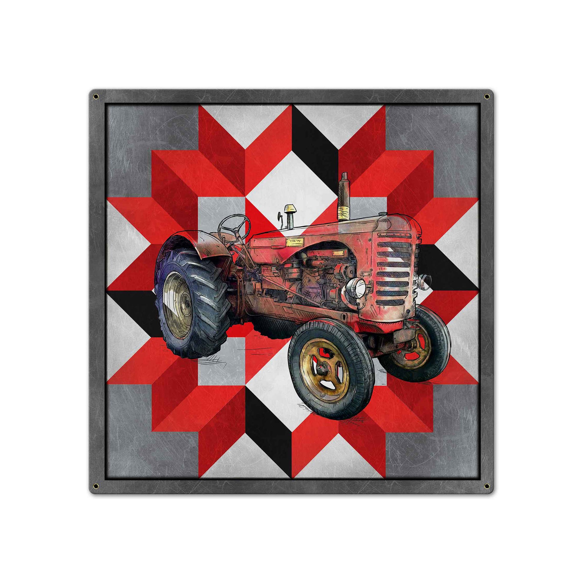 Tractor Quilt 24 x 24 Custom Shape